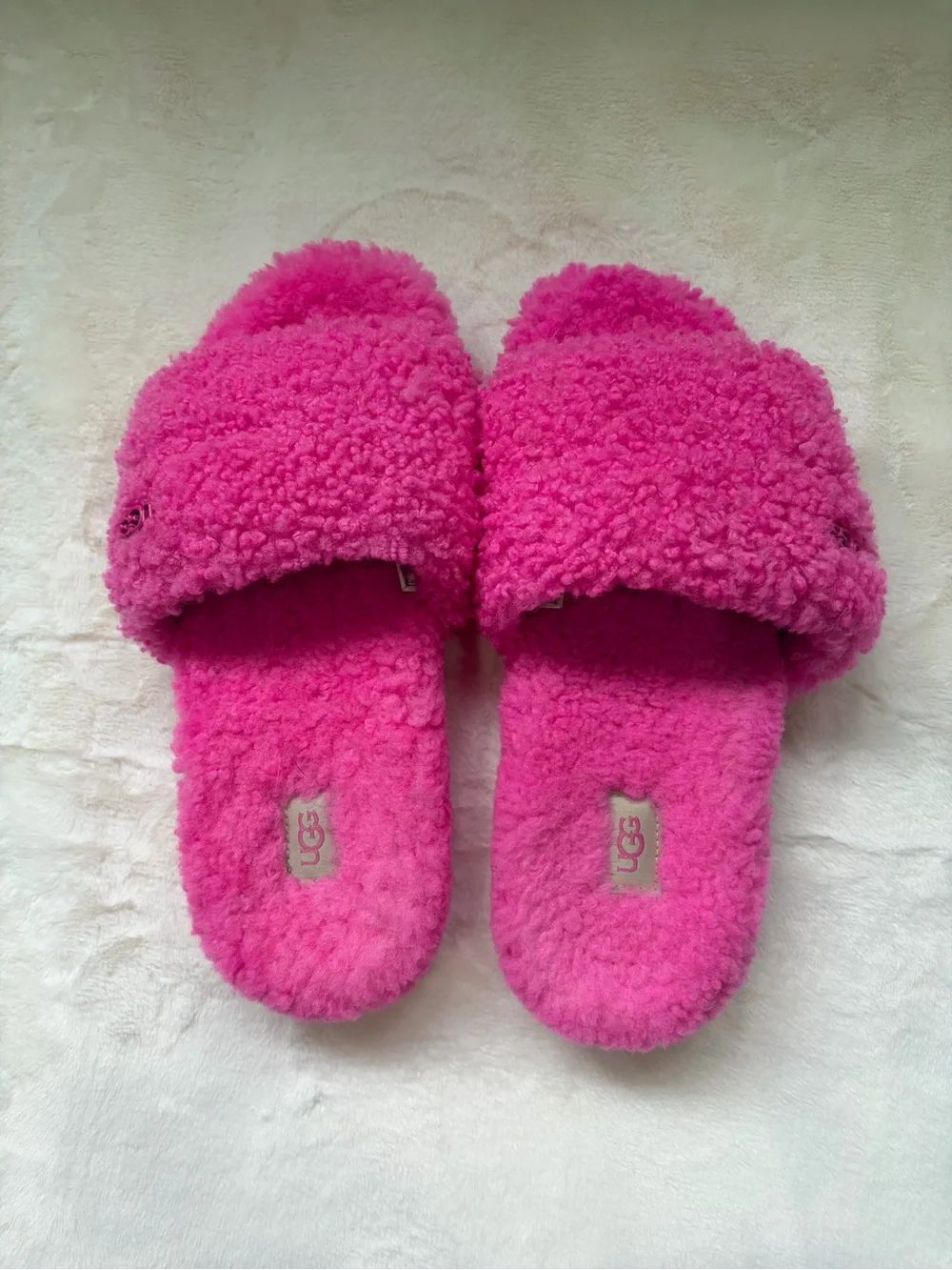 UGG Women's Sherpa Slide Slippers - Bright Pink - Picture 5 of 8